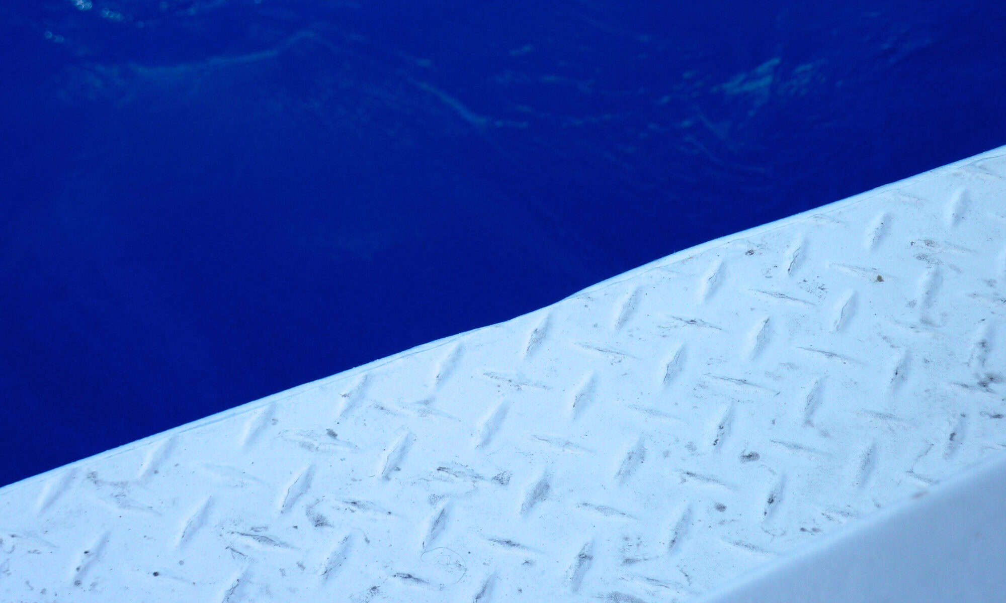 A white metal surface.